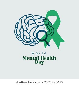 World Mental Health Day Background. Mental Health care concept. October 10. world mental health day awareness. Vector illustration. Poster, Banner, Flyer, Template. Social Media Post. Mental wellness.