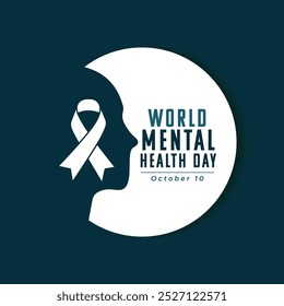 World Mental Health Day Background. Mental Health care concept. October 10. world mental health day awareness. Vector illustration. Poster, Banner, Flyer, Template. Social Media Post. Mental wellness.