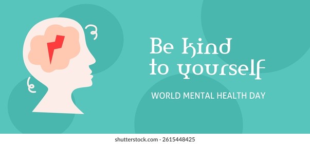 World Mental Health Day Background. Mental Health care concept. World mental health day awareness template. Vector illustration. Poster, Banner, Flyer, Template, Social Media Post. Mental wellness.