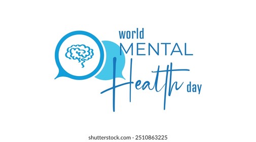 world mental health day card on white background