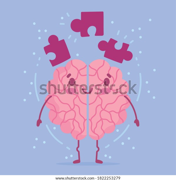 World Mental Health Day Cartoon Brain Stock Vector (Royalty Free ...