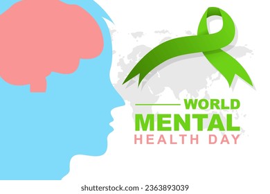 World Mental Health Day is celebrated every year on October 10. Vector illustration