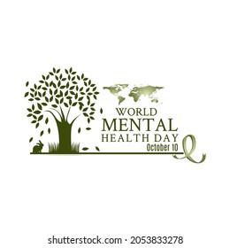 world mental health day concept. illustration vector