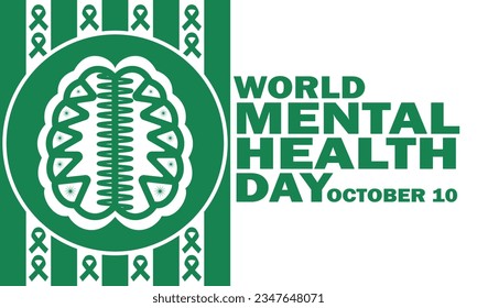 World Mental Health Day Concept. October 10.  Vector Illustration Suitable for greeting card, poster and banner