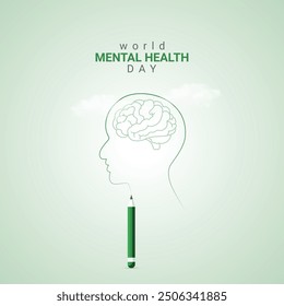 World Mental Health Day. Mental Health Day creative design for social media ads