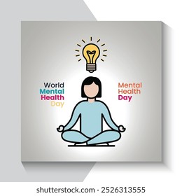 World Mental Health Day. Mental Health Day creative design for social media ads
