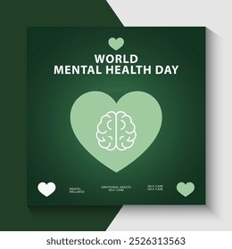 World Mental Health Day. Mental Health Day creative design for social media ads
