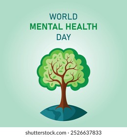 World Mental Health Day creative vector design for social media post