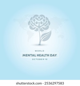 World Mental Health Day. Mental Health Day creative design for social media ads design. illustration on EPS10 file.