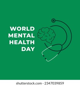 World mental health day greeting design template