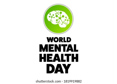 World Mental Health Day. Holiday concept. Template for background, banner, card, poster with text inscription. Vector EPS10 illustration