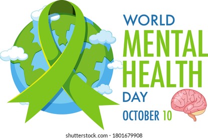 World mental health day icon illustration