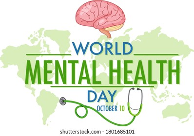 World mental health day icon illustration