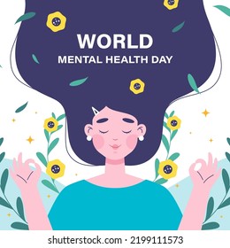 World mental health day illustration - Shutterstock ID 2199111573