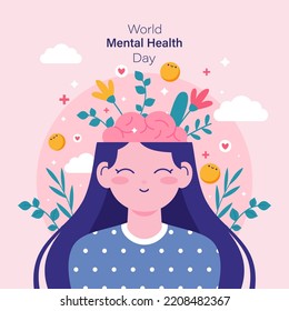 World mental health day illustration