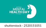 World Mental Health Day logo vector illustration creative banner poster web design for social media ads, Mental Freedom concept, Mental health, brain disorder idea. Alzheimer