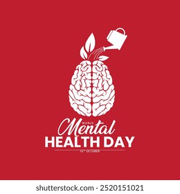 World Mental Health Day logo vector illustration creative banner poster web design for social media ads, Mental Freedom concept, Mental health, brain disorder idea. Alzheimer's and Psychology 