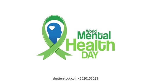 World Mental Health Day logo vector illustration creative banner poster web design for social media ads, Mental Freedom concept, Mental health, brain disorder idea. Alzheimer's and Psychology 