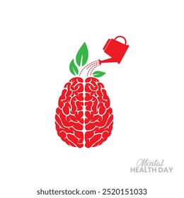 Día Mundial de la Salud Mental logo Ilustración vectorial creativo Anuncio cartel Diseño web para anuncios de redes sociales, concepto de libertad mental, salud mental, idea de trastorno cerebral. Alzheimer y Psicología 