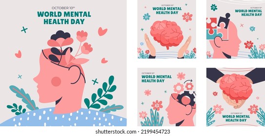 World Mental Health day is observed every year on October 10, A mental illness is a health problem that significantly affects how a person feels, thinks, behaves, and interacts with other people. - Shutterstock ID 2199454723