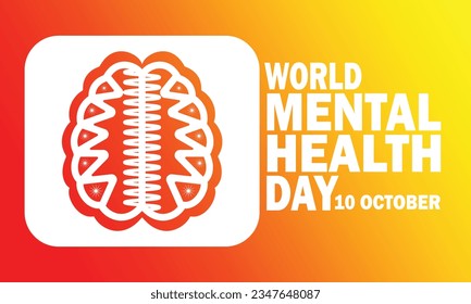 World Mental Health day is observed every year on 10 October. Suitable for greeting card, poster and banner. Vector illustration