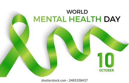 el día mundial de la salud mental se celebra el 10 de octubre. Concepto de atención médica Tarjeta de felicitación, póster, cinta, Anuncio, Plantilla de Vector.