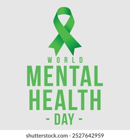 world mental health day observed on october 10. Health Care concept Greeting card, poster, Ribbon, banner, Vector Template.