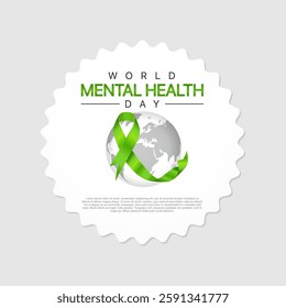 World mental health day observed on october 10. Health Care concept Greeting card, poster, Ribbon, banner