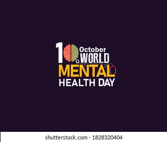 World Mental Health Day. October 10.Poster and Banner Day with nice and creative design illustration beautiful abstract world brain mental healthy concept.