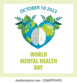 World Mental Health Day – October 10, 2023, Can be changed color, Illustrator Eps File, Suitable for use in print media or social media. Get it now at shutterstock.