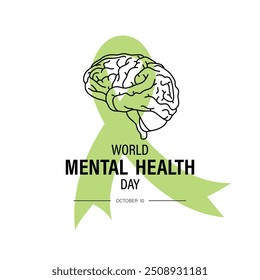 Día Mundial de la Salud Mental. Concepto de póster.