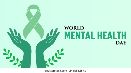 World Mental Health Day: Promoting Well-being and Awareness. Campaign or celebration banner
