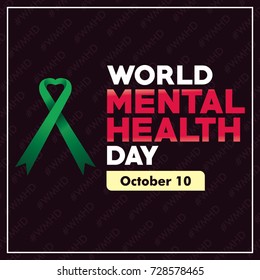 World Mental Health Day Square Vector Background design for greeting, meme social media posting,sticker, design, profile photo. October 10 International day