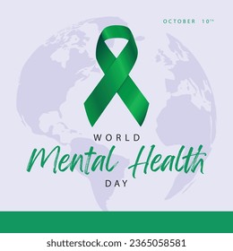 World mental health day. Mental health symbol vector illustration. Suitable for templates, greeting cards, web, social media etc