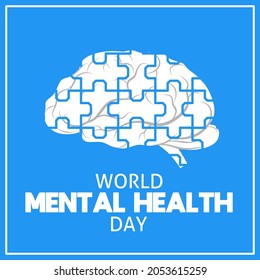World mental health day theme symbol. Vector illustration. Suitable for Poster, Banners, campaign and greeting card.