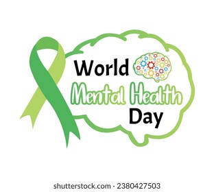 World Mental Health day typography t-shirt desing with brain, vector t-shirt desing.