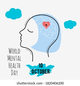 world mental health day vector illustration. Great to use for banners, posters, greetings and postcards