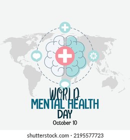 World Mental Health Day. Vector Illustration Design. 10 October