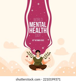 World Mental Health Day Vector Illustration. 10th October Mental Health Day Vector Art