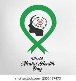 Día Mundial de la Salud Mental. Ilustración vectorial. diseño de elementos para tarjetas de felicitación, medios sociales, banners, folletos, logo Concepto .tratamiento médico ilustración vectorial.