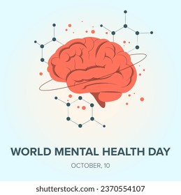 WORLD MENTAL HEALTH DAY VECTOR. POST. BANNER.