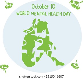 world mental health day vector illustration. Good for banner, poster, greeting card, party card, invitation, template, advertising, brochures, flyers, ad benners and social media