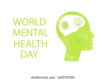 World Mental Health Day watercolor vector