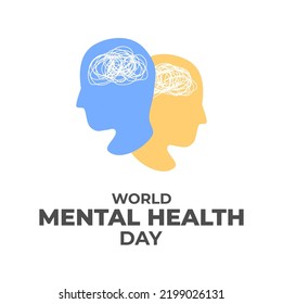 World Mental Health Poster Background Simple Vector Template Illustration to Raise Awareness about Mental Health in October