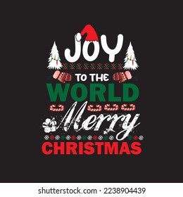 world merry christmas t shirt design template