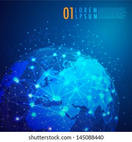 World mesh digital communication and technology network, Vector eps10