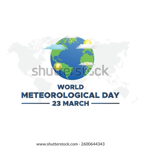 World Meteorological Day, 23rd March, banner, poster, social media post, vector illustration