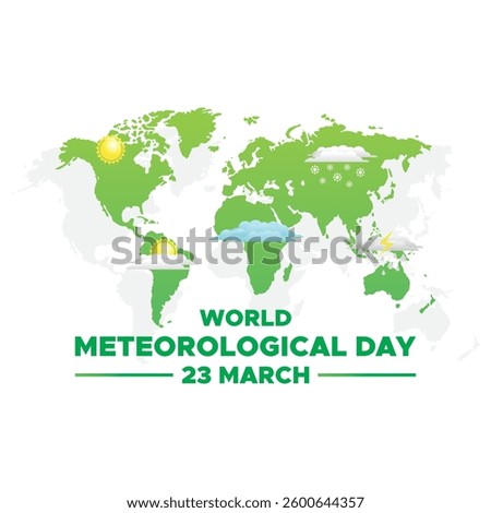 World Meteorological Day, 23rd March, banner, poster, social media post, vector illustration