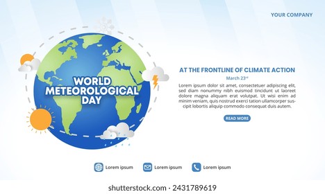 World Meteorological Day background with climate change of Earth
