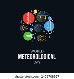 World Meteorological Day, banner, poster, social media post, vector illustration, World Weather Day, awareness, 23rd March, observance, international, typography, web banner, brochure, flyer